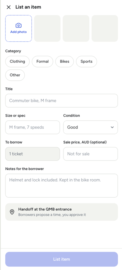 List an item